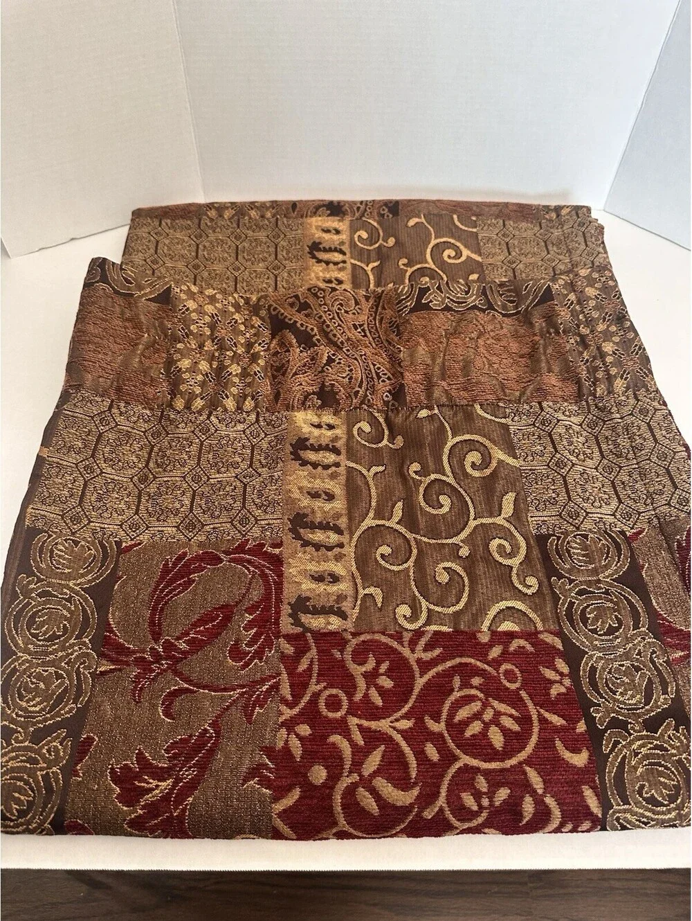 New - Elegant and Regal Croscill Galleria Red/Gold/Brown 2 Panels/curtain/drapes